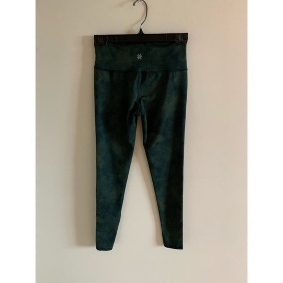 Athleta Green Patterned High Waisted Leggings XS - Picture 3 of 3